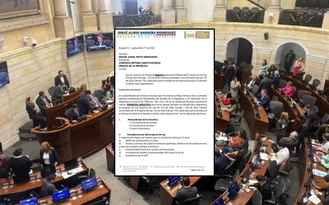 Reforma a la salud: una ponencia negativa complica aún más el trámite en el Congreso.